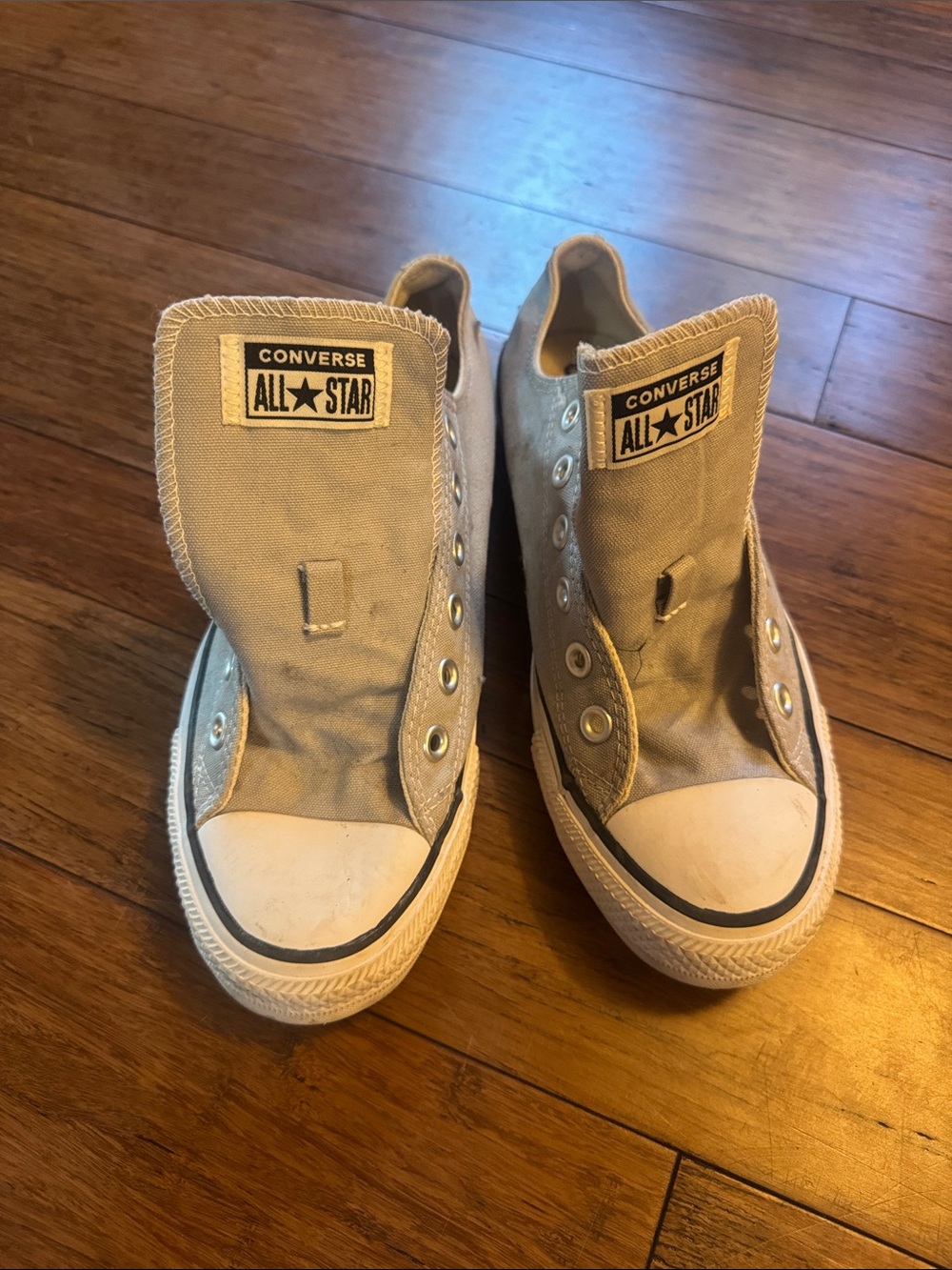 Converse All Star Canvas Sneakers in Gray, no lace